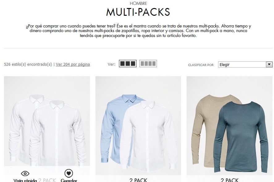 asos packs